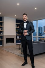 "Anthony" Black Vitale Barberis Italian Wool Tuxedo Pants