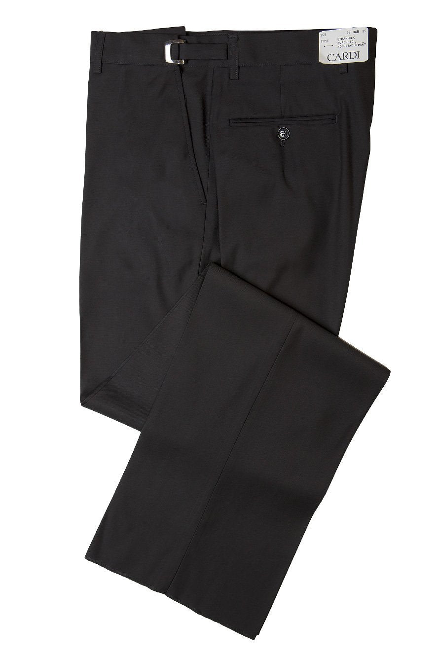 "Anthony" Black Vitale Barberis Italian Wool Tuxedo Pants